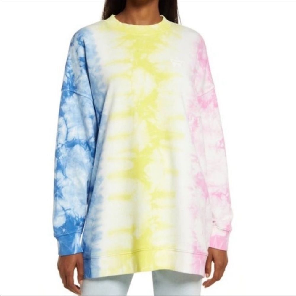 Wrangler Size Medium Tie Dye Organic Cotton Oversized Long Sleeve Sweatshirt